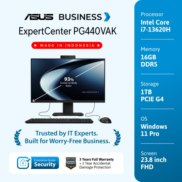 ASUS ExpertCenter PG440VAK i7/16GB/1TB SSD/WIN 11 PRO/23.8 Inch FHD