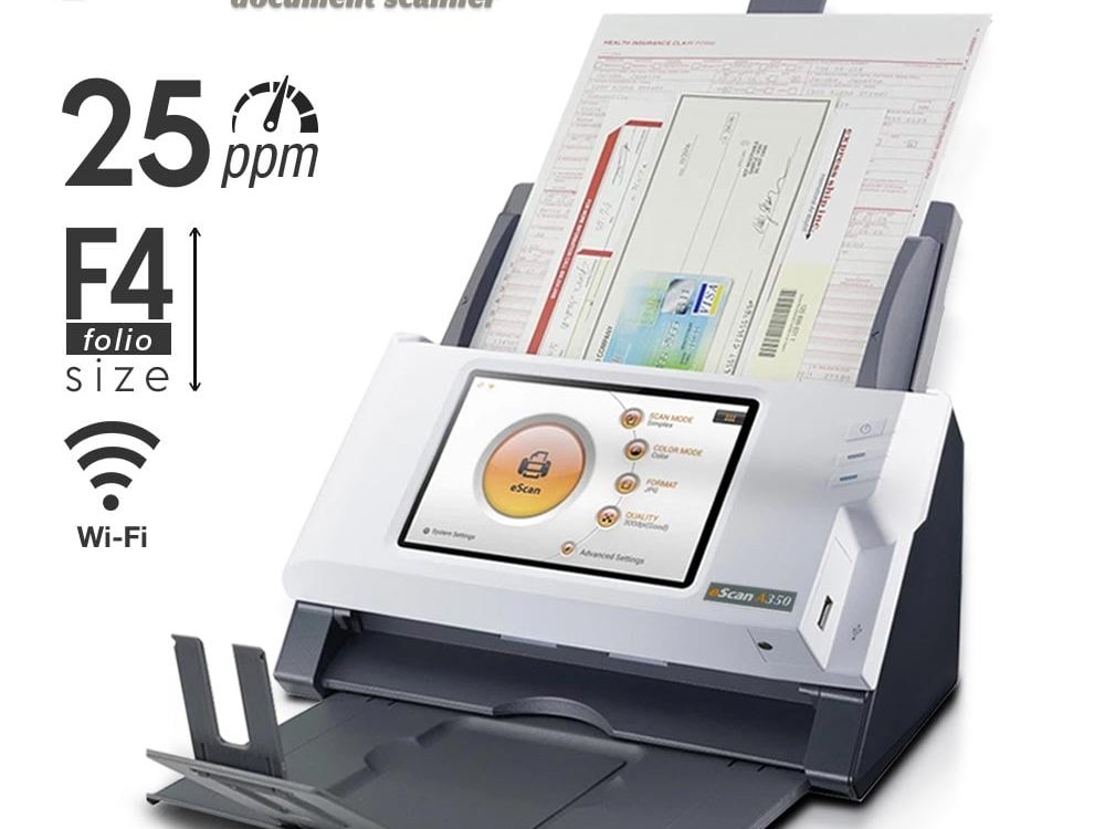 Scanner Plustek eScan A350 – 25 Lbr/mnt (F4/Folio/Legal) Wifi-Network