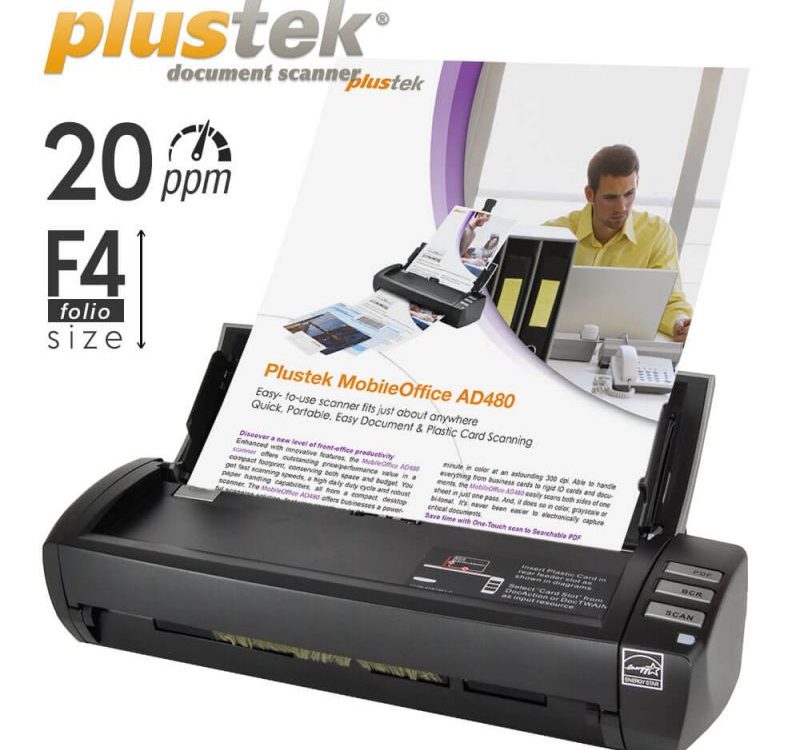 Scanner Plustek MobileOffice AD480 – 20 Lembar/menit (F4/Folio/Legal)