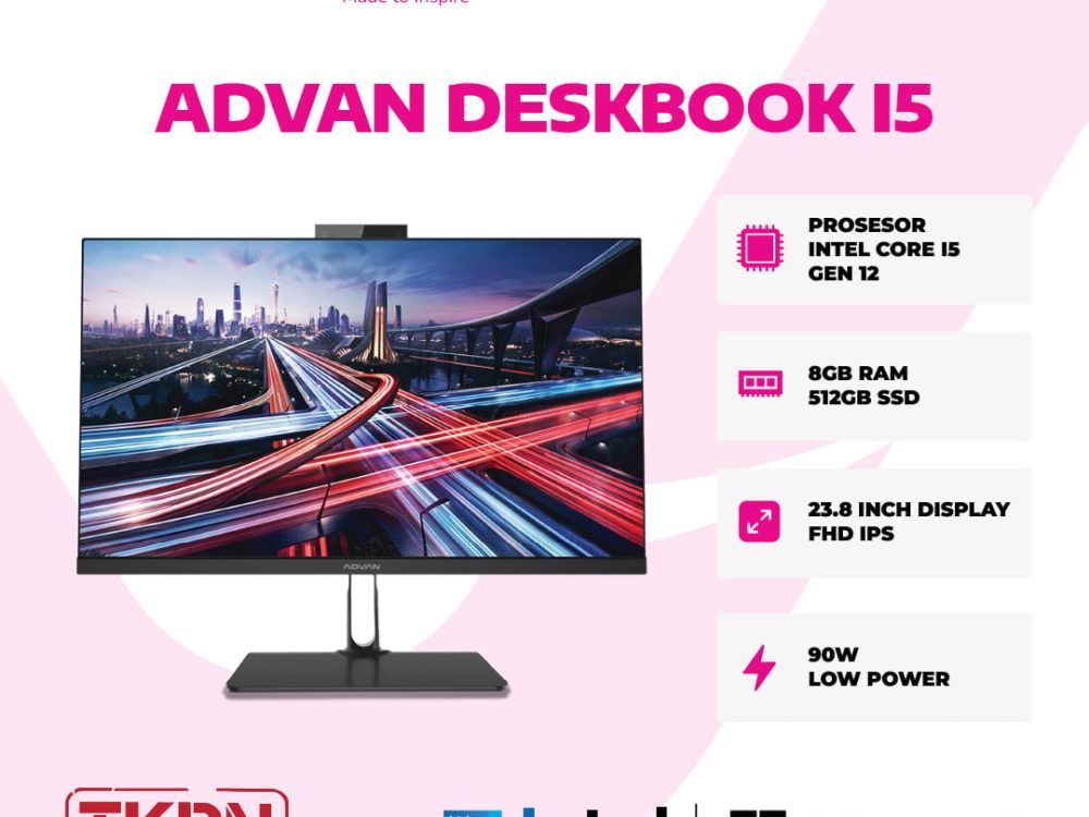 Advan AIO Deskbook Core i5-85S (i5 Gen 12, 8GB, 512GB, 23.8″)